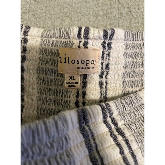 Philosophy Republic Clothing Women’s XL Striped Smocked Waist Flowy Midi Skirt B - Picture 5 of 11